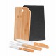 Kit Cozinha em Bambu com Facas e Garfo Personalizado