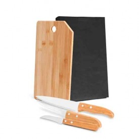 Kit Cozinha em Bambu/Inox com Faca Desossa Oregon Personalizado