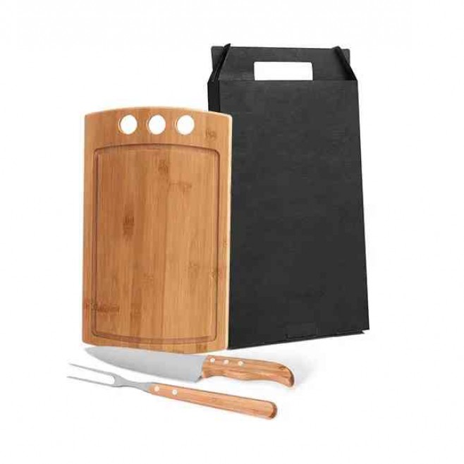 Kit para Churrasco / Cozinha em Bambu / Inox Personalizado para Brindes