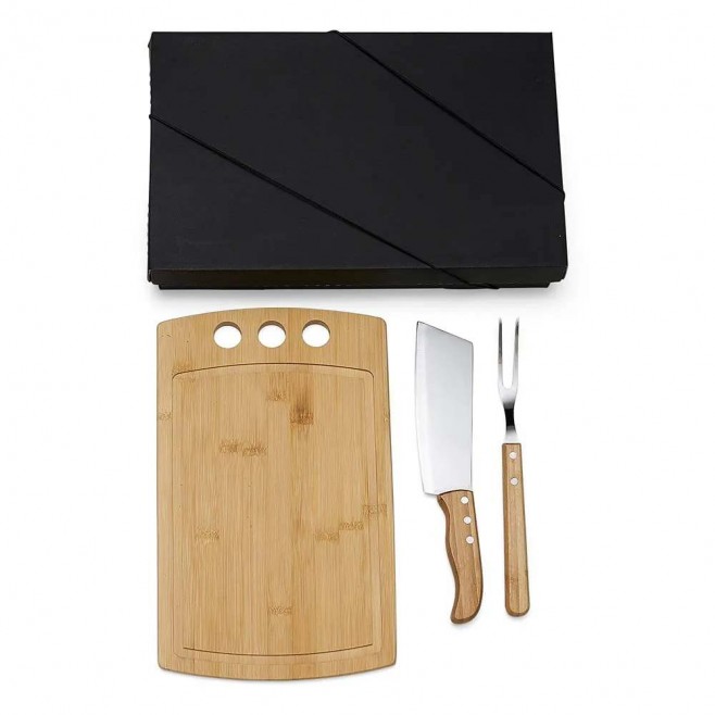 Kit para Churrasco / Cozinha em Bambu / Inox Personalizado 