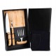 Kit para Churrasco em Bambu com Garfo 4 Dentes com Logo