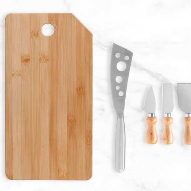 Kit para Queijo Em Bambu / Inox Oregon Personalizado