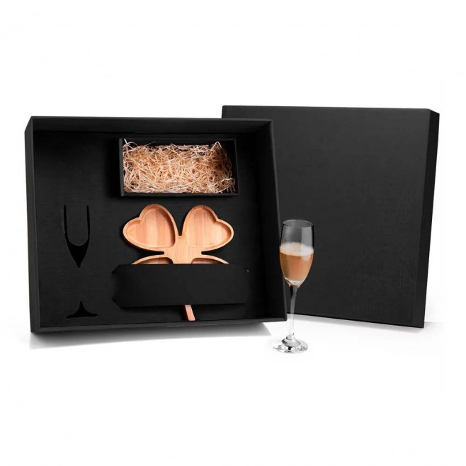 Kit Petisco E Champagne Personalizado com Logo