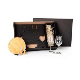 Kit Queijo e Vinho 7 Peças com Logo para Brindes